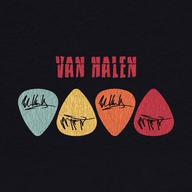 Van Halen Distressed Pick Signature by BolaMainan